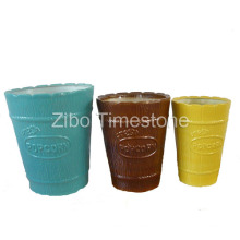 Popcorn Bowl-Stoneware Color Glazed (3101)